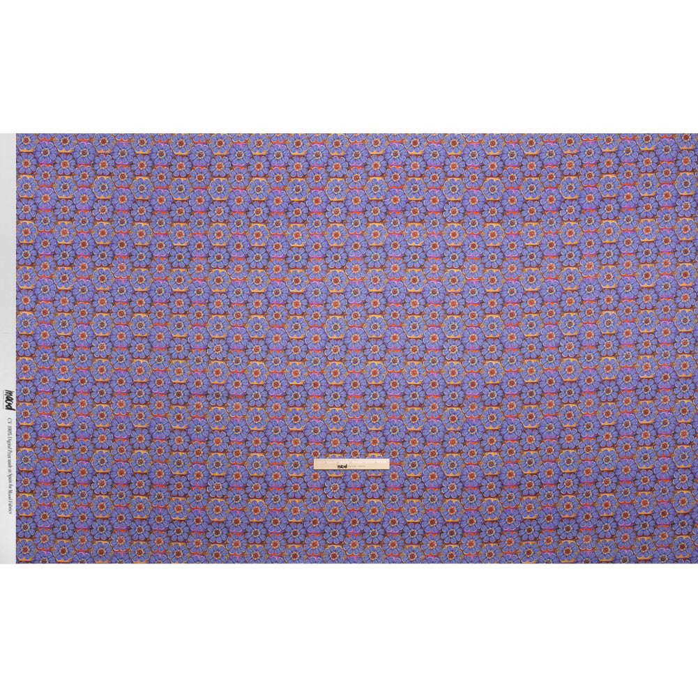 Luxe Polyester Crepe - Purple Honeycomb Florals - Mood Exclusive Bloom Honey Bloom Print - Full
