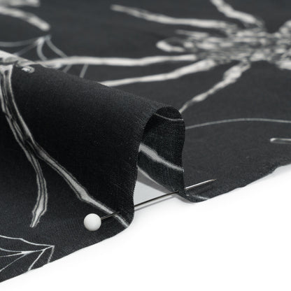 Cotton Voile - Black and White Spiders - Mood Exclusive Tantalizing Tarantulas Print Detail