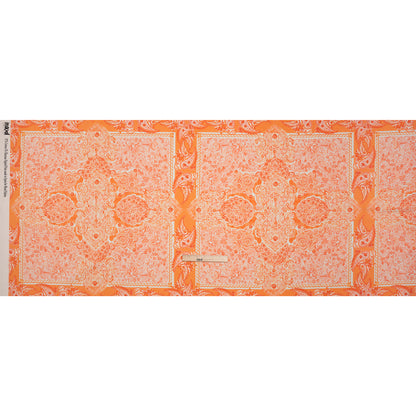 Stretch Cotton Sateen Panel - Orange Paisley Floral - Sicilian Summer Print - Mood Exclusive Chariot Collection