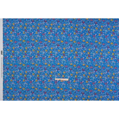 Cotton Voile - Blue and Yellow Floral - Apollo's Laurel Print - Mood Exclusive Chariot Collection