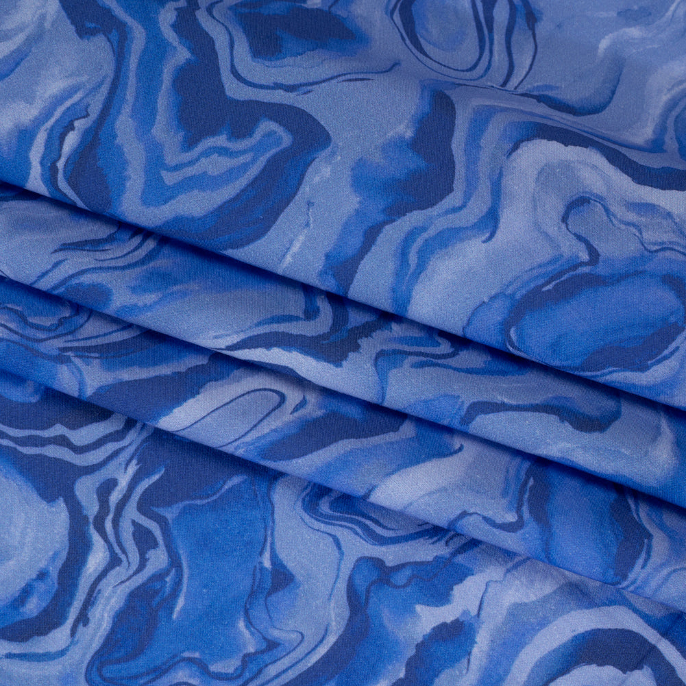 Cotton Voile - Blue Abstract - Skyscape Print - Mood Exclusive Chariot Collection - Folded