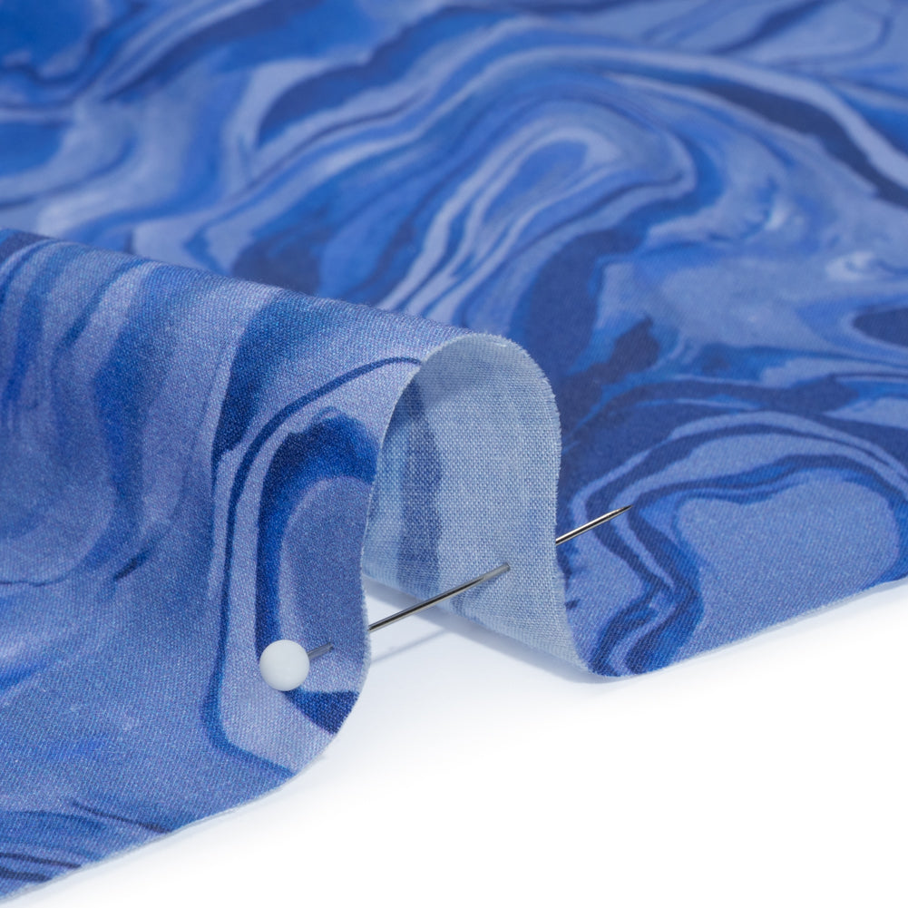 Cotton Voile - Blue Abstract - Skyscape Print - Mood Exclusive Chariot Collection - Detail