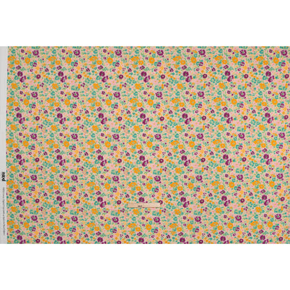 Cotton Voile - Yellow and Plum Floral - Midsummer Meadow Print - Mood Exclusive Chariot Collection