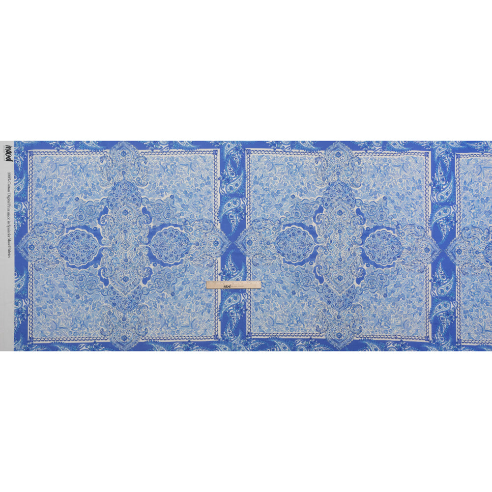 Cotton Voile Panel - Blue Paisley Floral - Sicilian Summer Print - Mood Exclusive Chariot Collection - Full