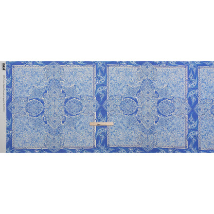 Cotton Voile Panel - Blue Paisley Floral - Sicilian Summer Print - Mood Exclusive Chariot Collection