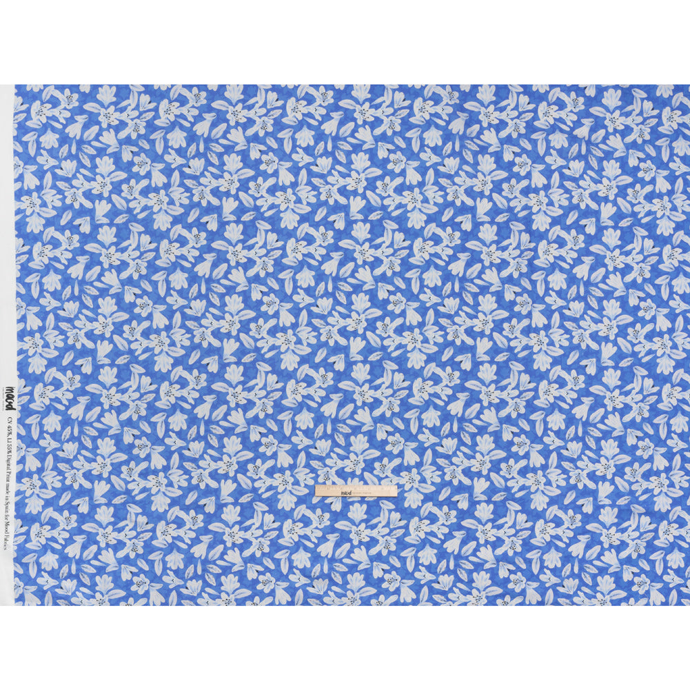 Linen-Rayon Woven - Blue Floral - Daybreak Bloom Print - Mood Exclusive Chariot Collection - Full