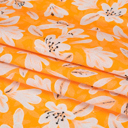 Linen-Rayon Woven - Yellow Floral - Daybreak Bloom Print - Mood Exclusive Chariot Collection