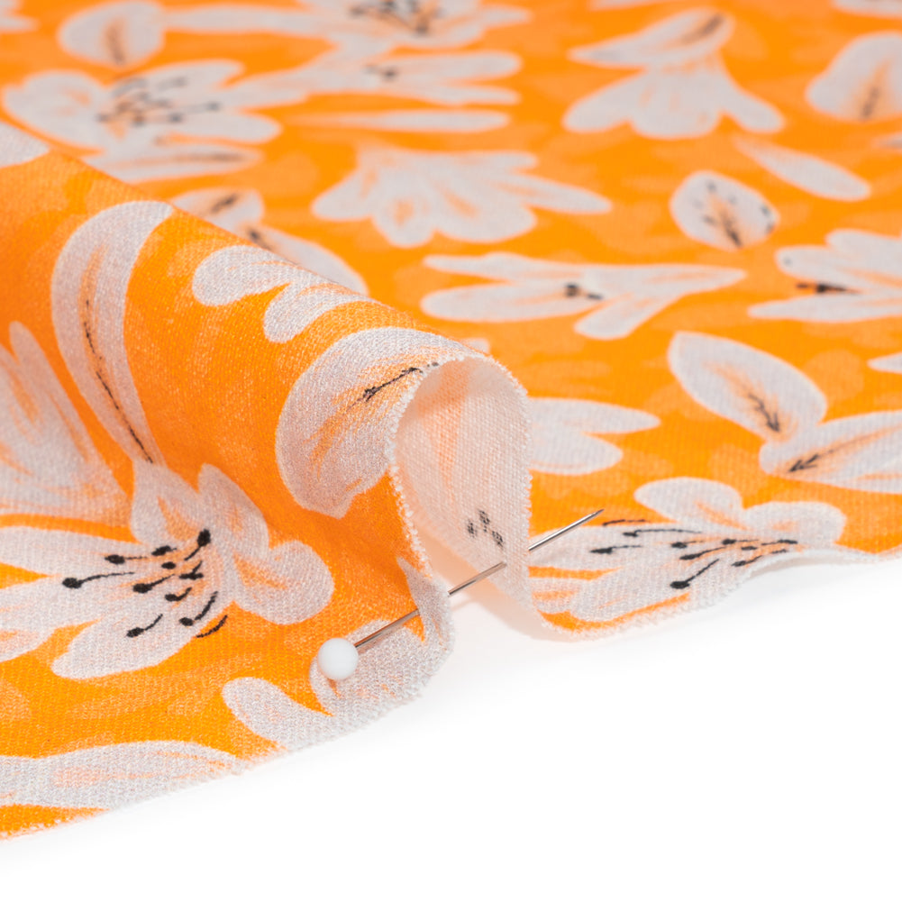 Linen-Rayon Woven - Yellow Floral - Daybreak Bloom Print - Mood Exclusive Chariot Collection - Detail