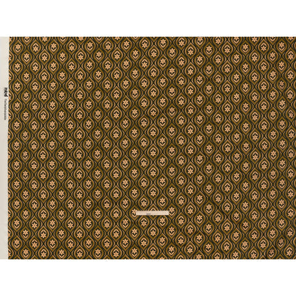 Stretch Cotton Sateen - Olive, Hunter Green, and Beige Floral Ogees - Woodland Blooms Print - Mood Exclusive Acadia Collection