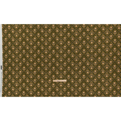 Cotton Voile - Olive, Hunter Green, and Beige Floral Ogees - Woodland Blooms Print - Mood Exclusive Acadia Collection