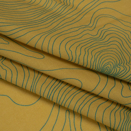 Cotton Voile - Olive and Hunter Green Abstract Lines - Topographic Map Print - Mood Exclusive Acadia Collection