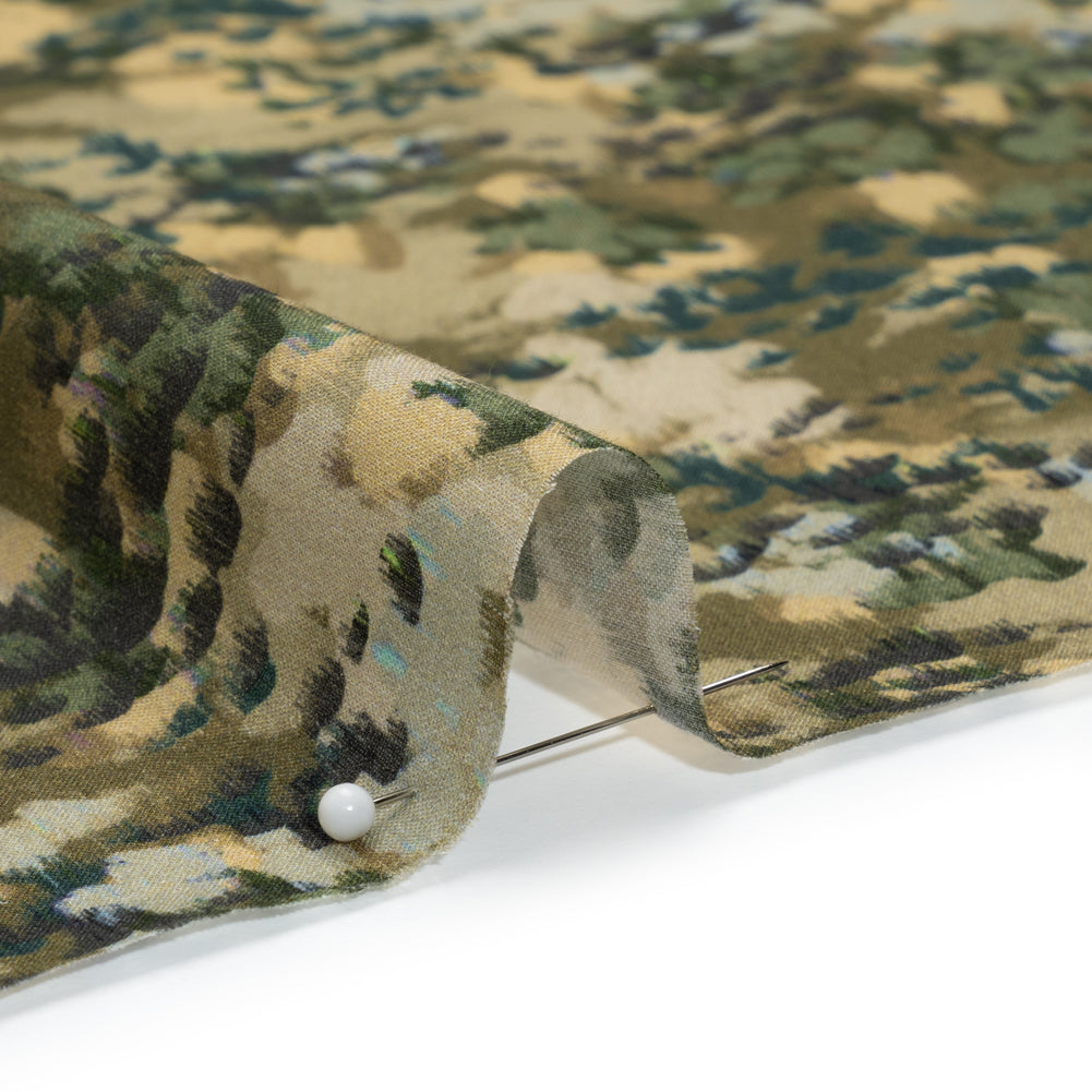 Cotton Voile - Olive, Green and Beige Abstract Dots - Forest Lookout Print - Mood Exclusive Acadia Collection - Detail