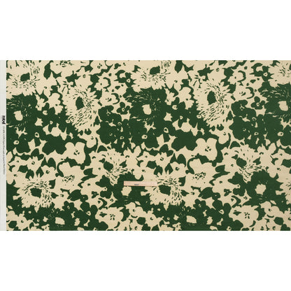 Linen and Rayon Woven - Hunter Green and Cream Big Floral - Rorschach Rosettes Print - Mood Exclusive Acadia Collection