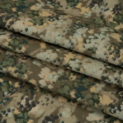 Linen and Rayon Woven - Olive, Green and Beige Abstract Dots - Forest Lookout Print - Mood Exclusive Acadia Collection