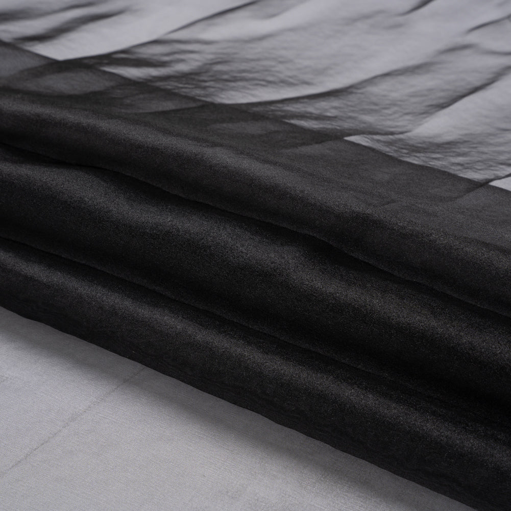 Polyester Organza - Black - Luscinia Collection by Mood - Folded