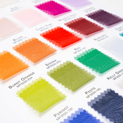 Color Card - Luscinia Premium Polyester Organza Collection - 8.5" x 11", 3-Hole