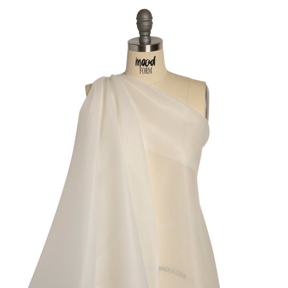 Satin-Faced Polyester Organza - Antique White - Ardea Collection by Mood - Drape - Image 7 of 16