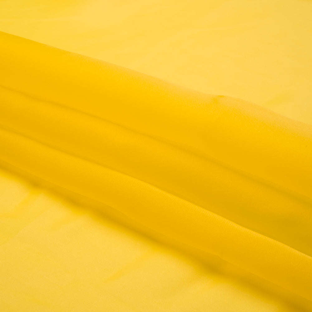 Satin-Faced Polyester Organza - Buttercup Yellow - Ardea Collection by Mood - Folded