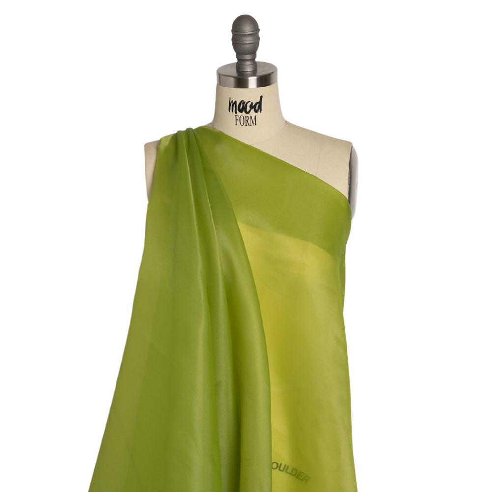 Satin-Faced Polyester Organza - Peridot Green - Ardea Collection by Mood - Drape