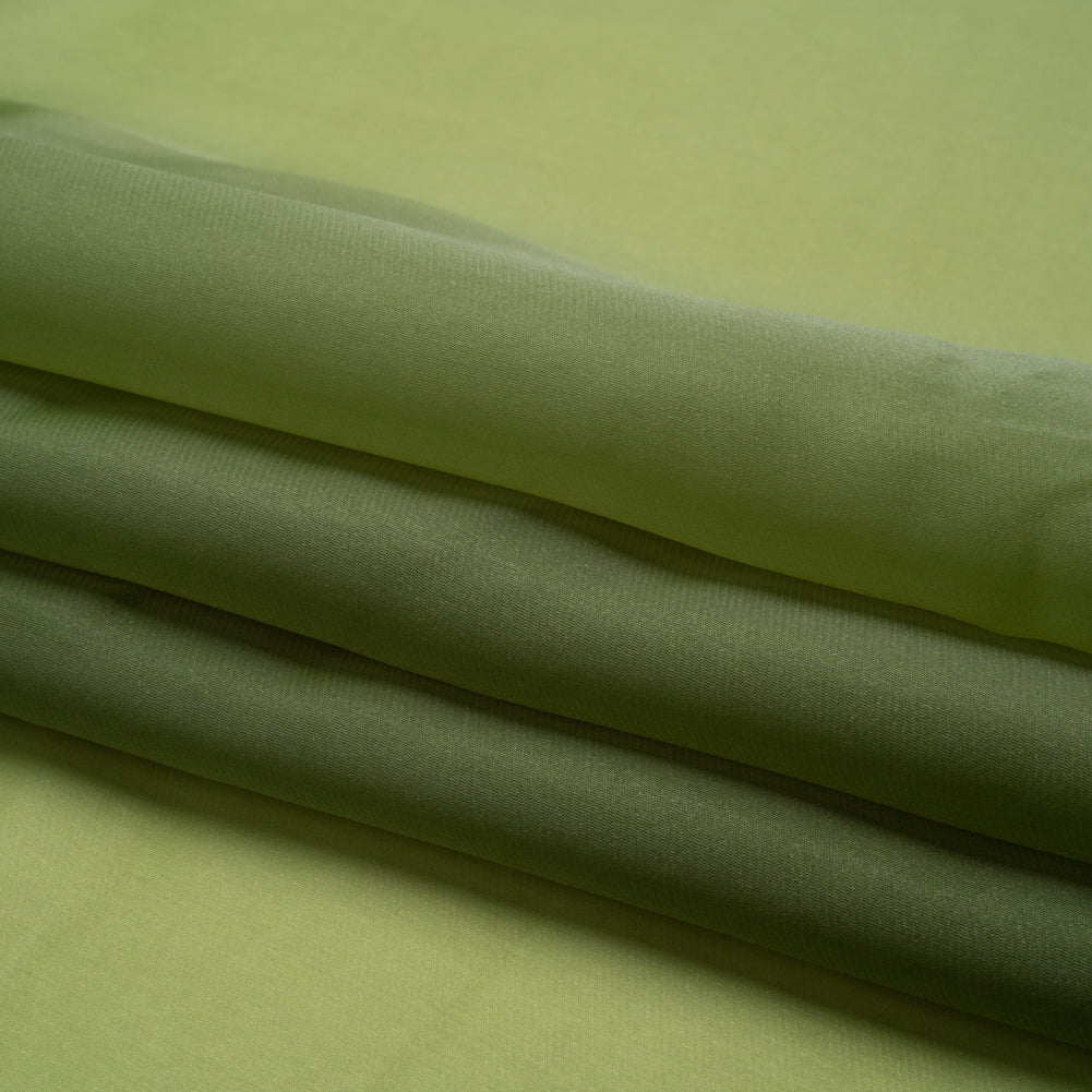 Satin-Faced Polyester Organza - Pesto Green - Ardea Collection by Mood - Folded