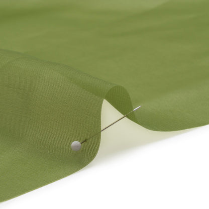 Satin-Faced Polyester Organza - Pesto Green - Ardea Collection by Mood