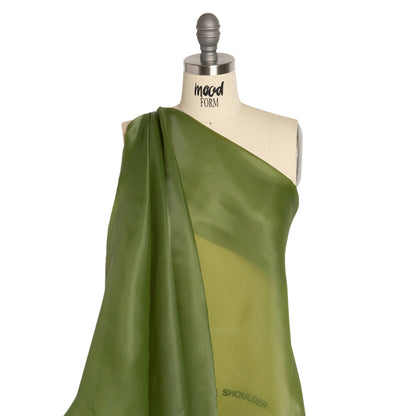 Satin-Faced Polyester Organza - Pesto Green - Ardea Collection by Mood