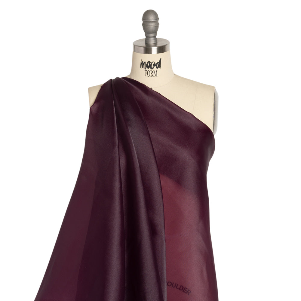 Satin-Faced Polyester Organza - Eggplant - Ardea Collection by Mood - Drape
