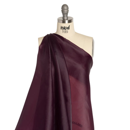 Satin-Faced Polyester Organza - Eggplant - Ardea Collection by Mood