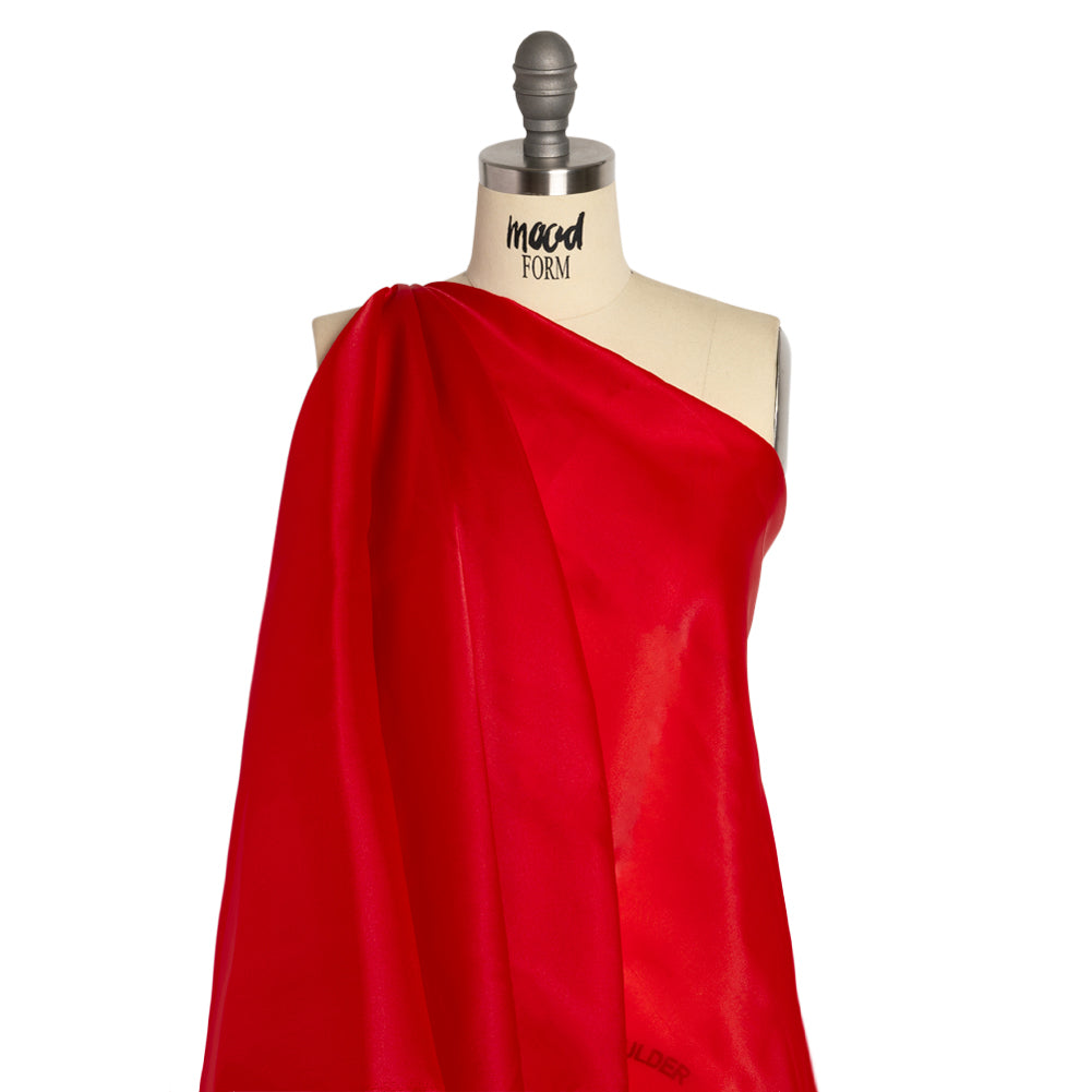 Satin-Faced Polyester Organza - Red - Ardea Collection by Mood - Drape