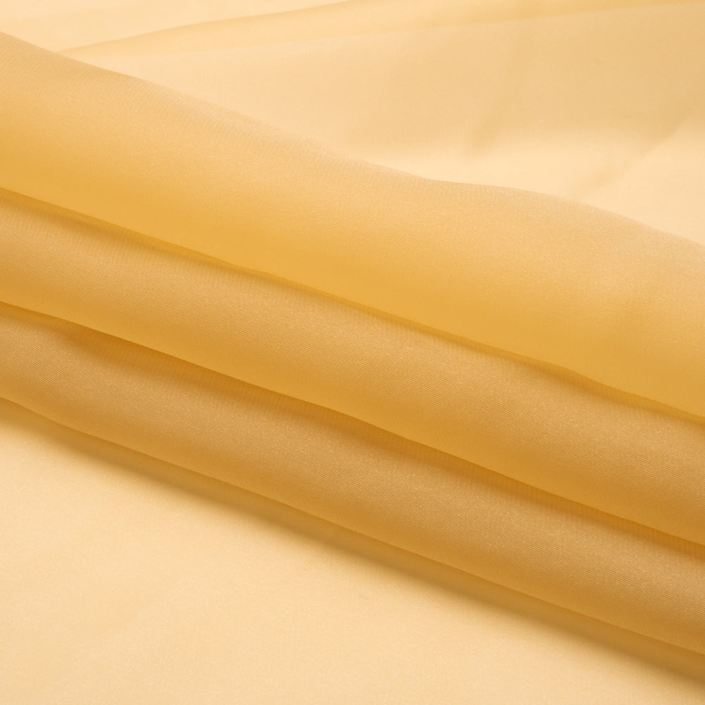 Satin-Faced Polyester Organza - Gold - Ardea Collection by Mood - Folded
