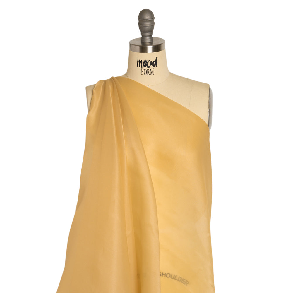 Satin-Faced Polyester Organza - Gold - Ardea Collection by Mood - Drape