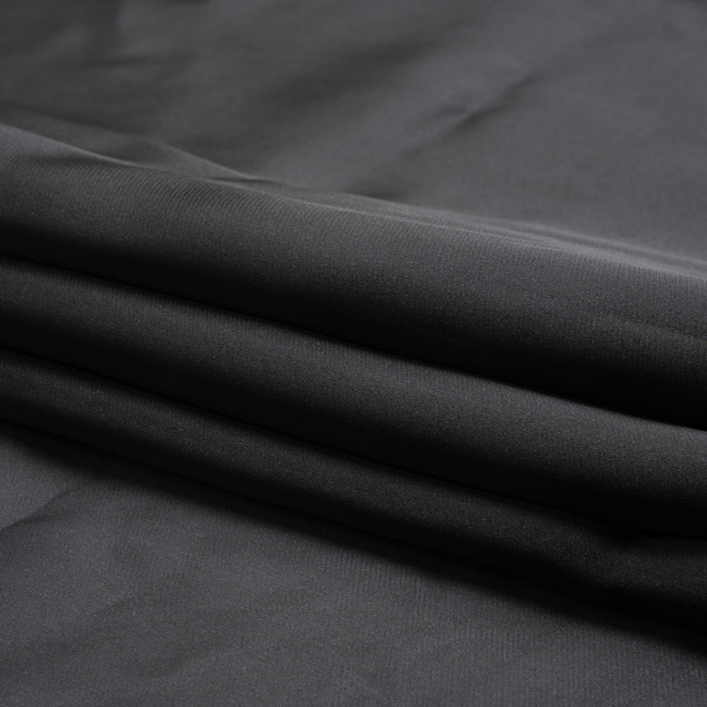 Satin-Faced Polyester Organza - Black - Ardea Collection by Mood - Folded