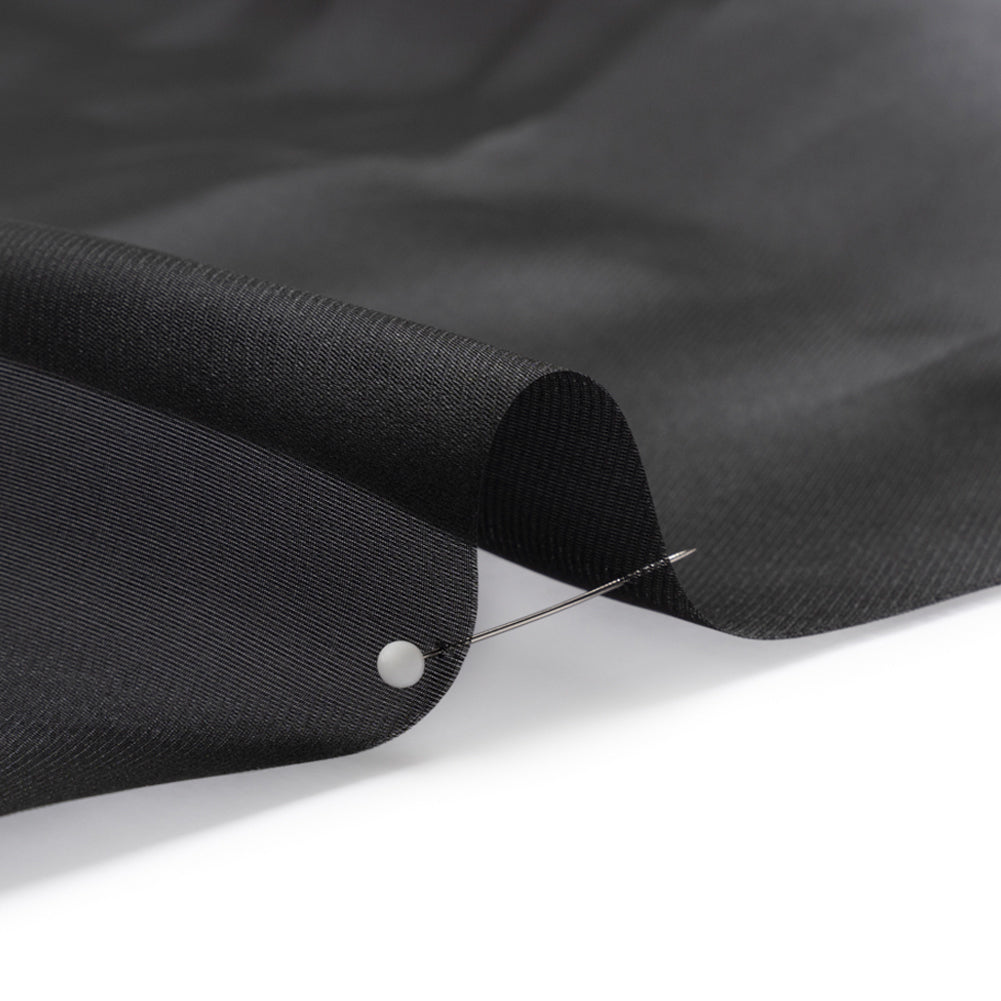 Satin-Faced Polyester Organza - Black - Ardea Collection by Mood - Detail