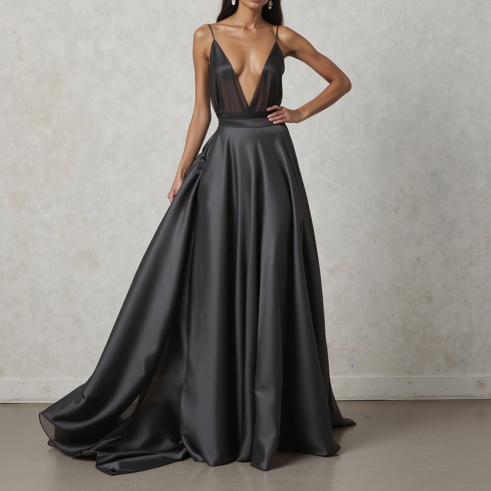 Satin-Faced Polyester Organza - Black - Ardea Collection by Mood - Editorial