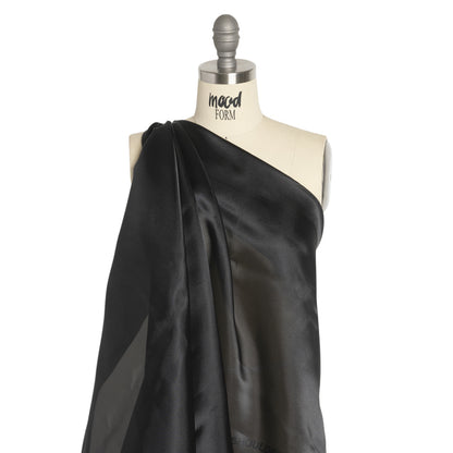 Satin-Faced Polyester Organza - Black - Ardea Collection by Mood
