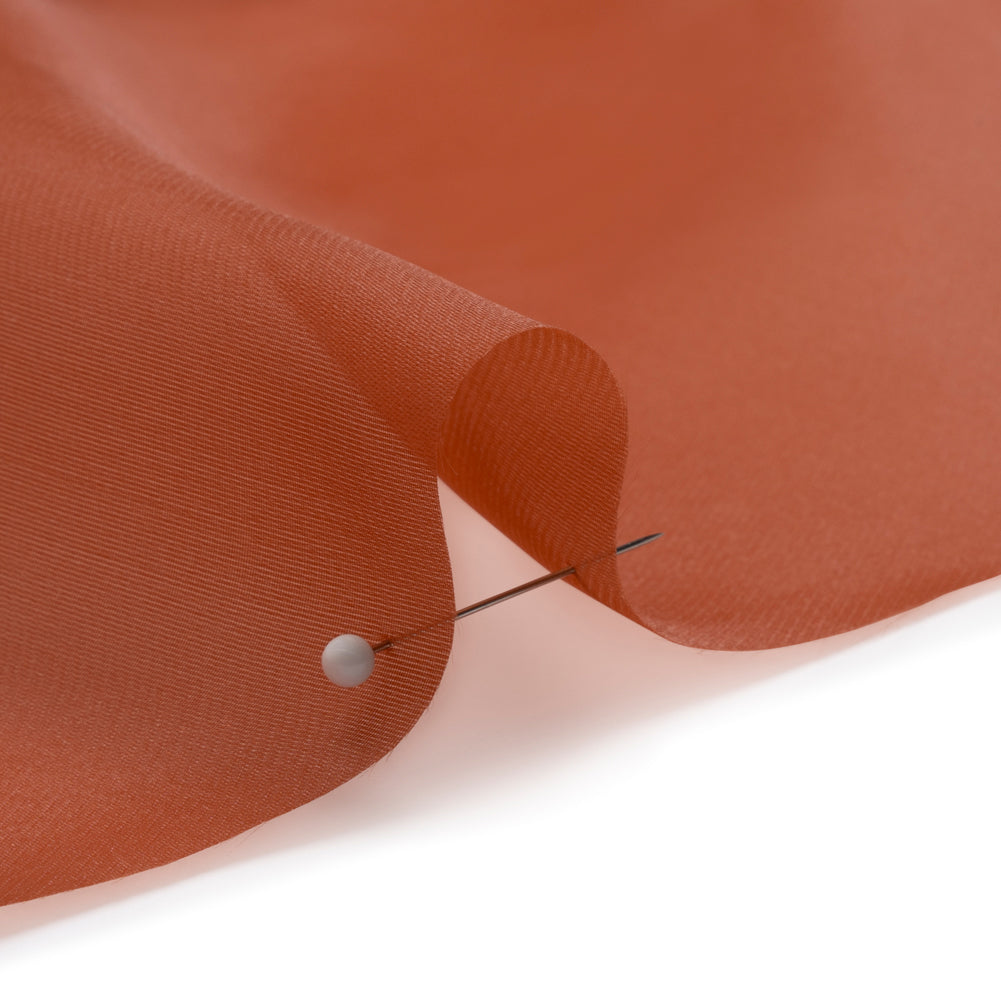 Satin-Faced Polyester Organza - Sienna - Ardea Collection by Mood - Detail