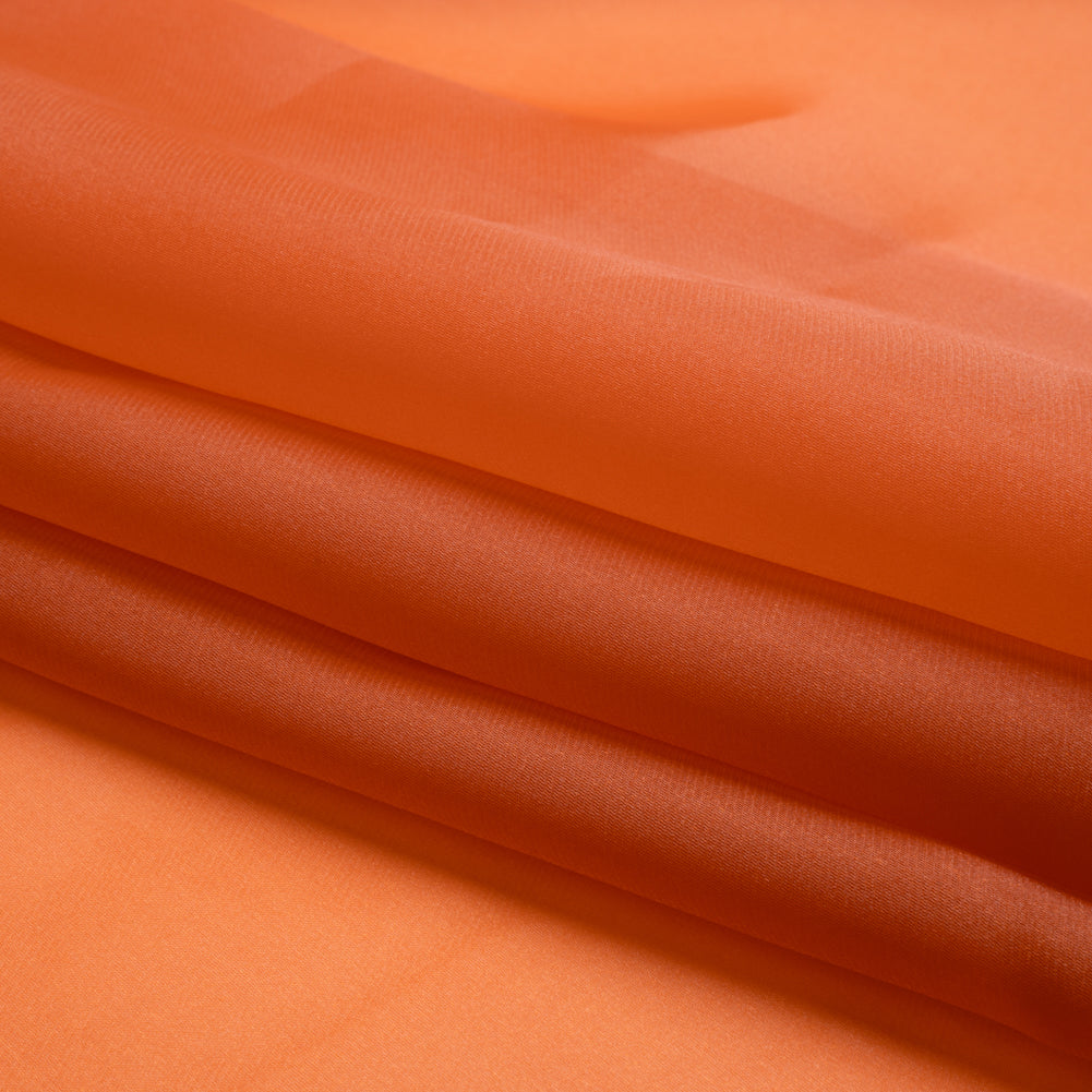 Satin-Faced Polyester Organza - Burnt Orange - Ardea Collection by Mood - Folded