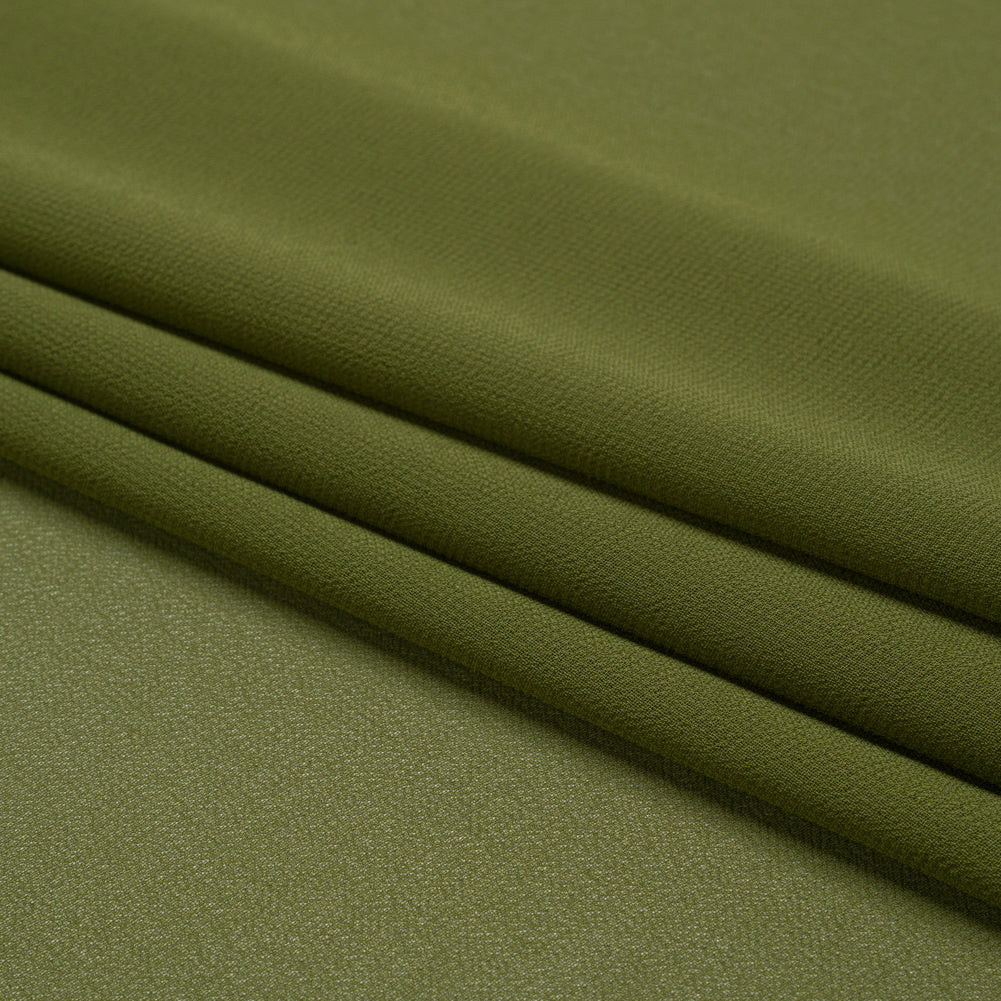 Polyester High-Multi Chiffon - Pesto Green - Netta Collection by Mood - Folded