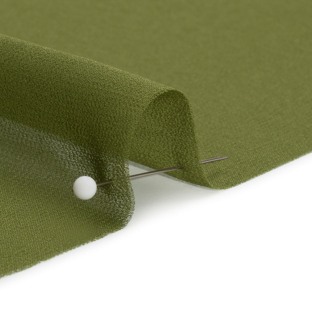 Polyester High-Multi Chiffon - Pesto Green - Netta Collection by Mood - Detail