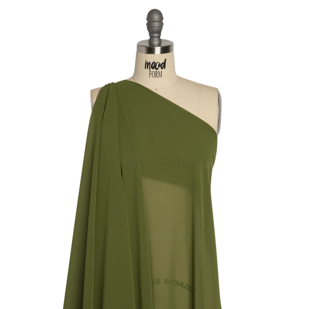 Polyester High-Multi Chiffon - Pesto Green - Netta Collection by Mood - Drape