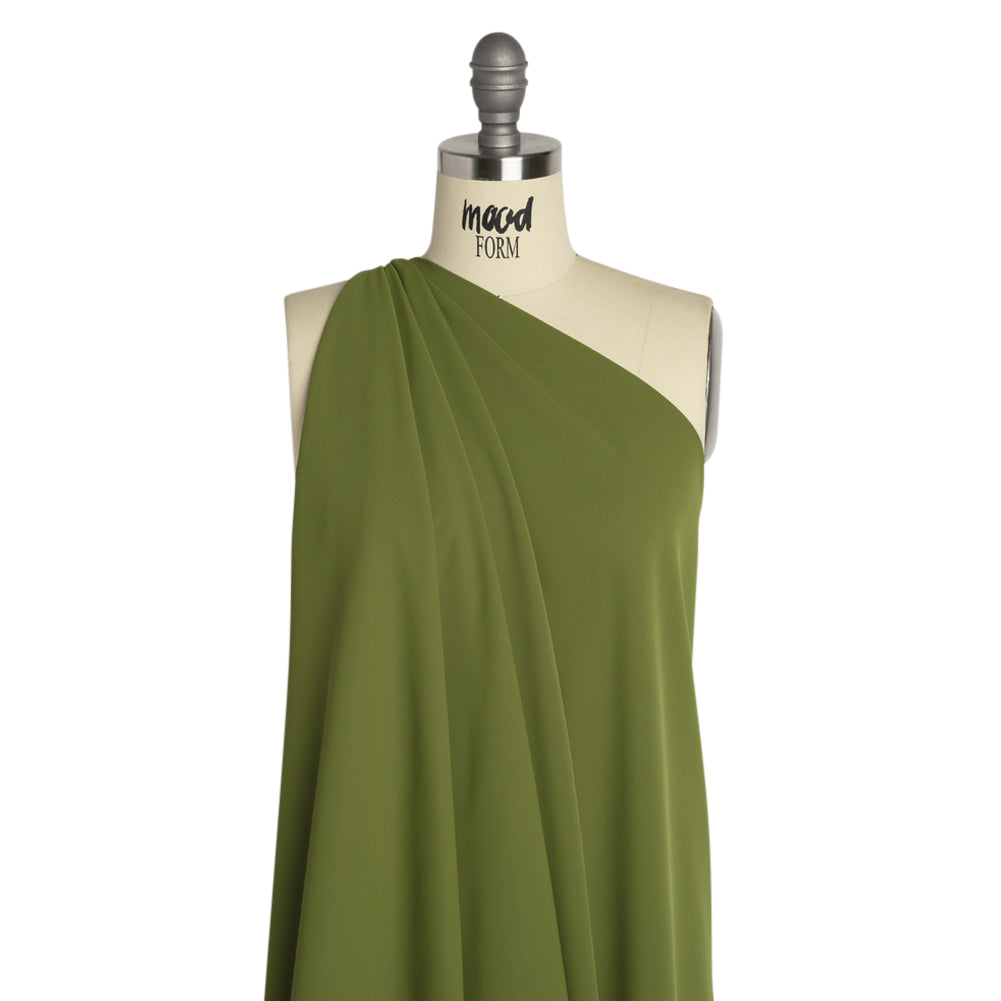 Polyester Double Georgette - Pesto Green - Mimosa Collection by Mood - Drape