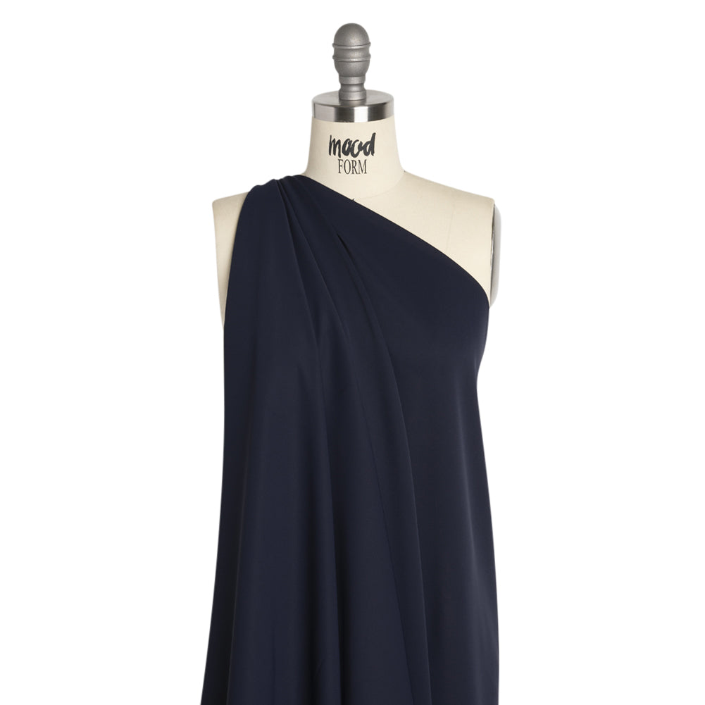 Polyester Double Georgette - Navy - Mimosa Collection by Mood - Drape