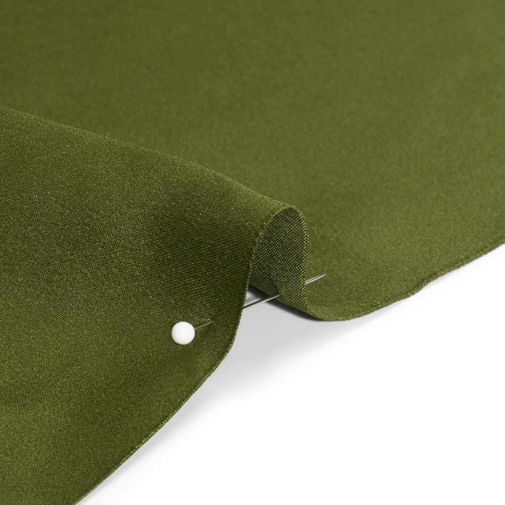 Premium Polyester Satin - Pesto Green - Gavia Collection by Mood - Detail