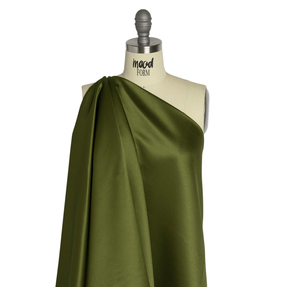 Premium Polyester Satin - Pesto Green - Gavia Collection by Mood - Drape