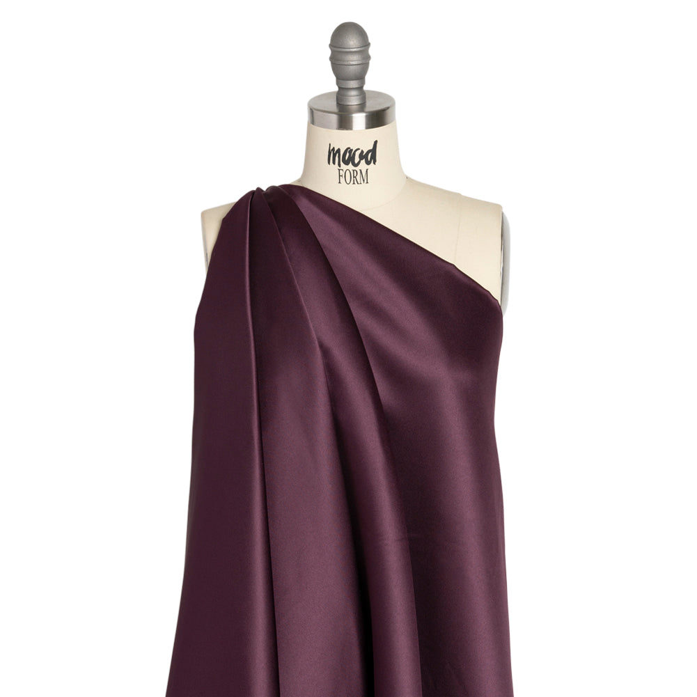Premium Polyester Satin - Eggplant - Gavia Collection by Mood - Drape