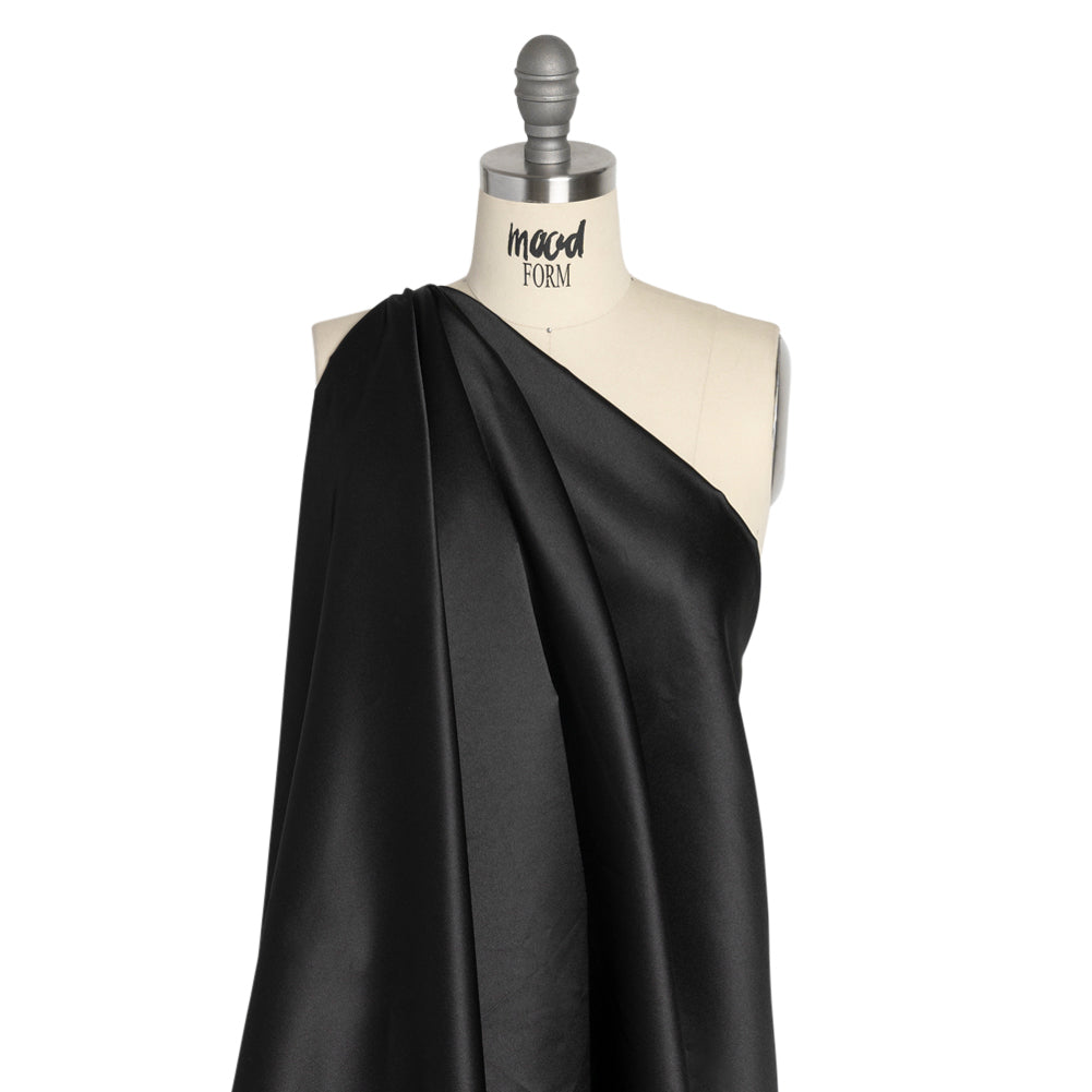 Premium Polyester Satin - Black - Gavia Collection by Mood - Drape