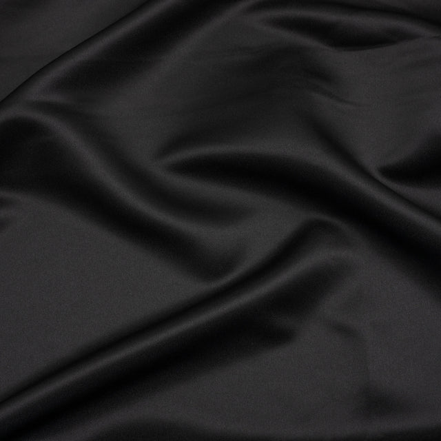 Premium Polyester Satin - Black - Gavia Collection by Mood