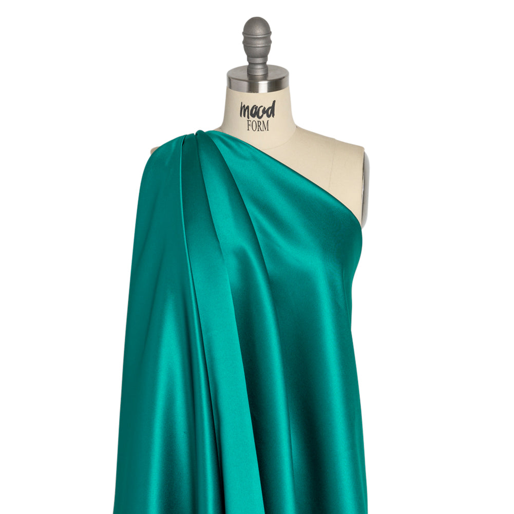 Premium Polyester Satin - Deep Teal - Gavia Collection by Mood - Drape