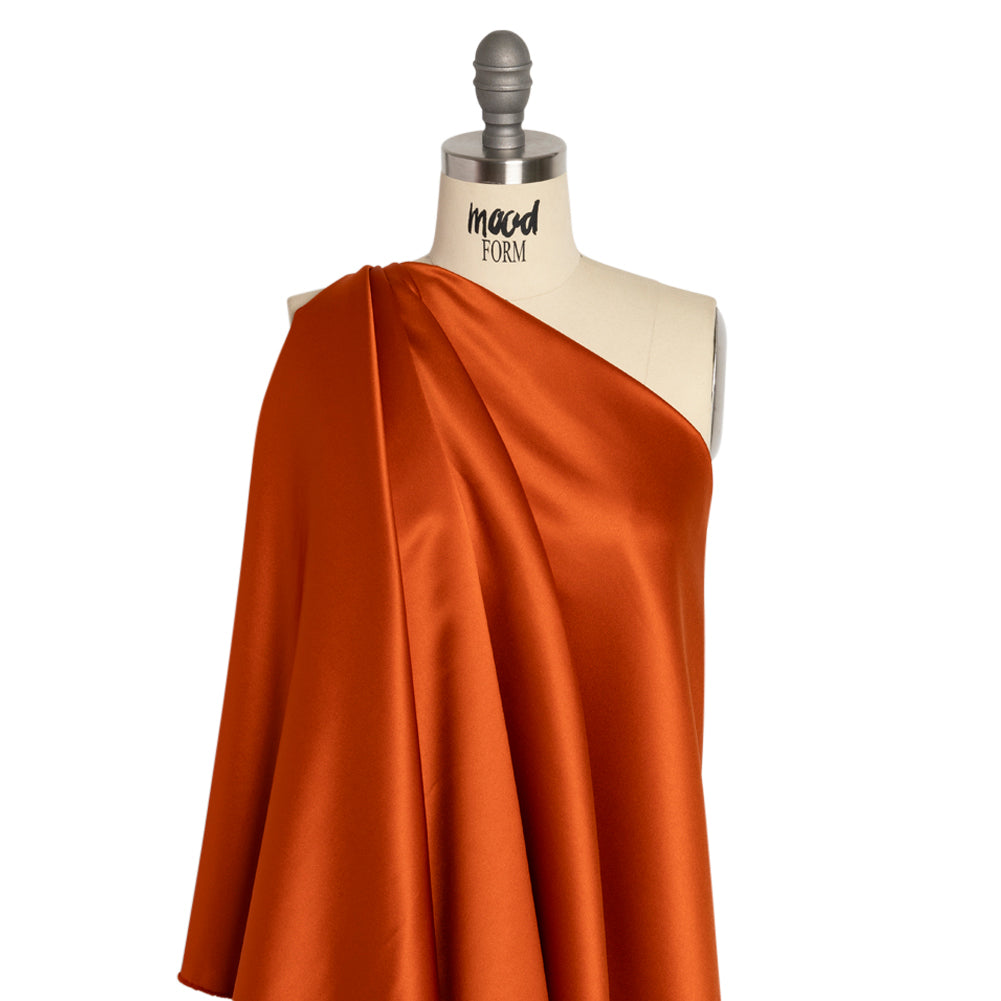 Premium Polyester Satin - Burnt Orange - Gavia Collection by Mood - Drape