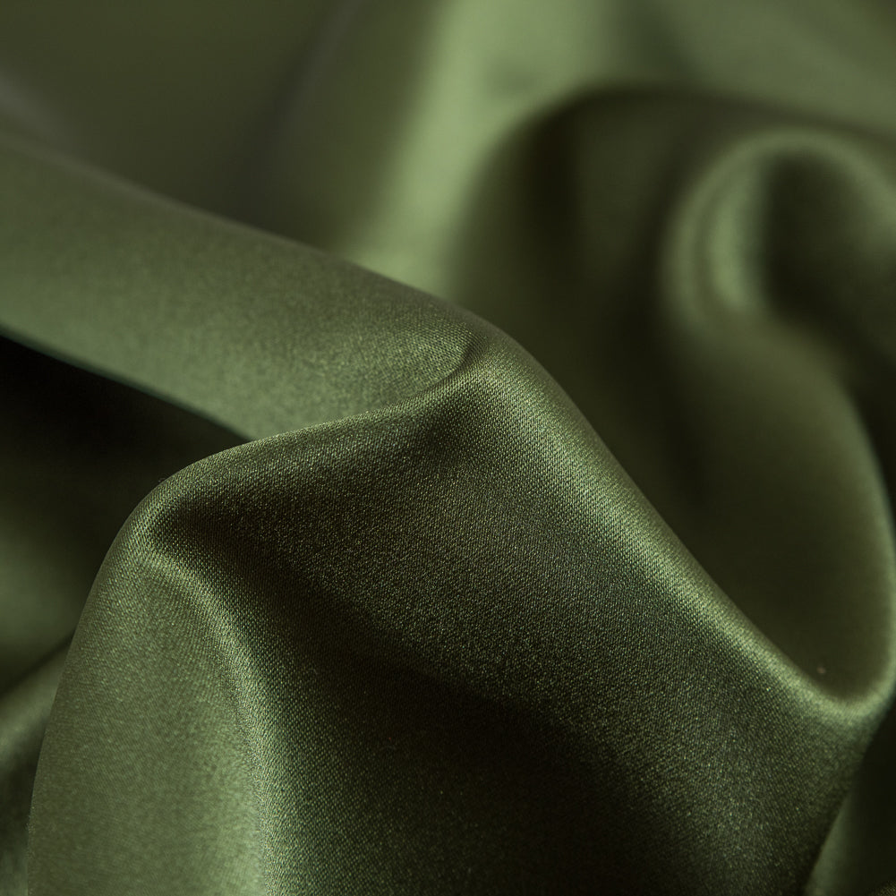 Polyester Satin - Moss Green - Reverie Collection - Detail